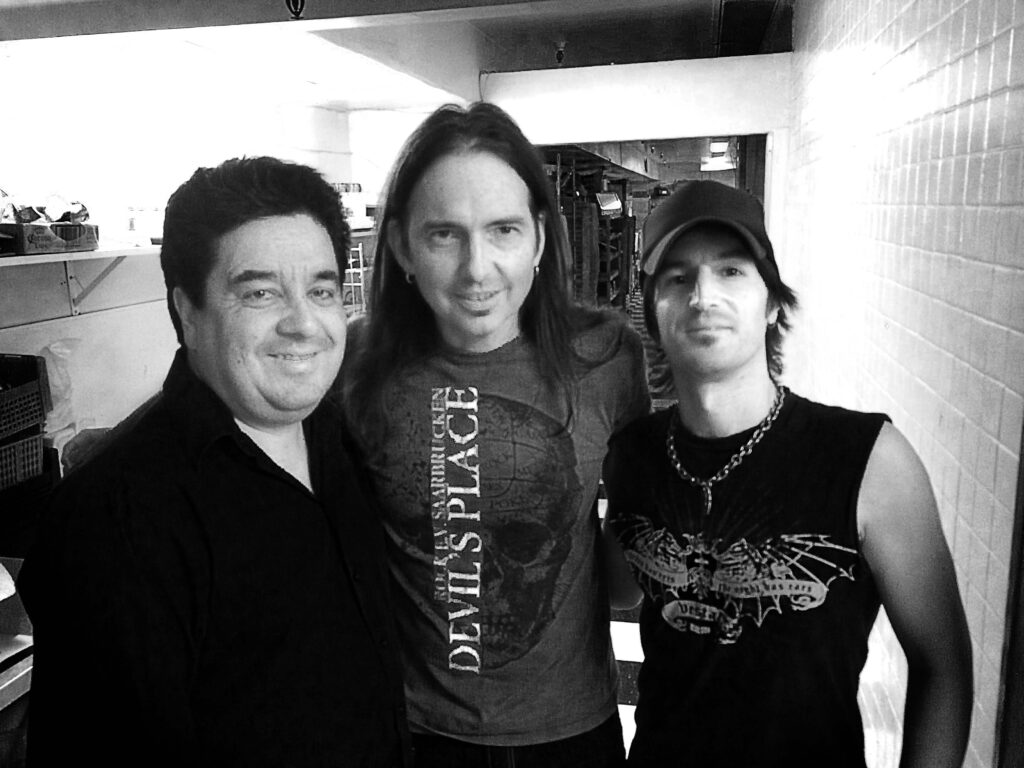 Drummer Matt LeChevalier with Guitarist Damon Johnson and Producer Bill Brandt